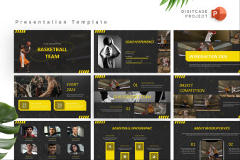 Modern Basketball Team PowerPoint Template